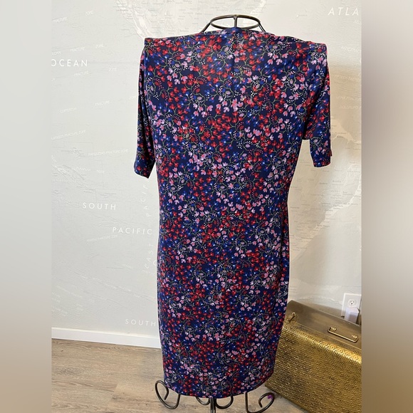 New Lularoe Julia dress Purple floral print 3X Plus - Picture 2 of 5